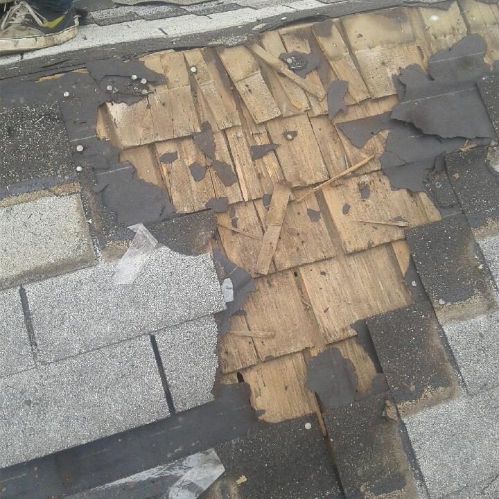 asphalt over wood shingles